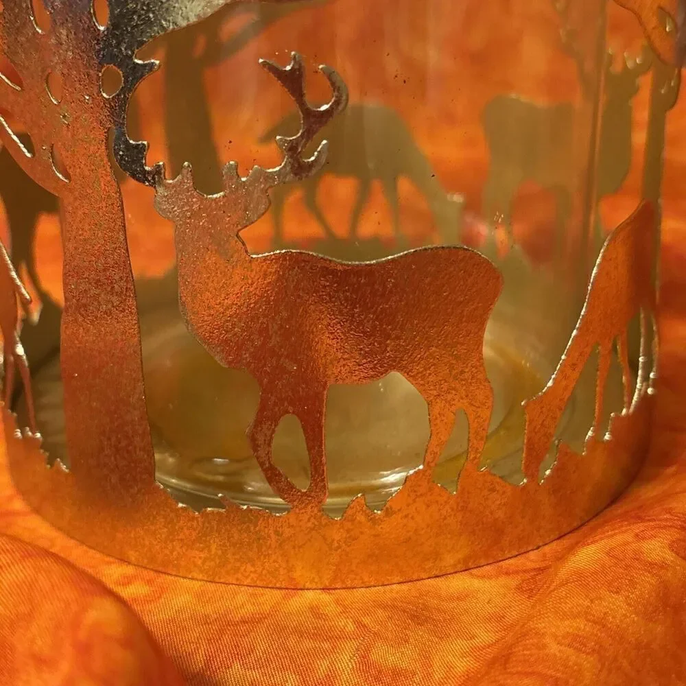 New Enchanted Woodland‎ Deer Candle Holder With Glass Insert